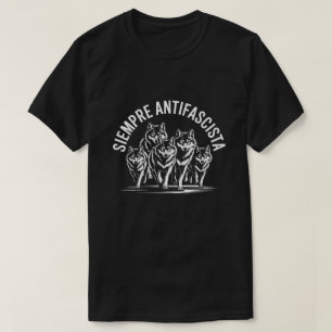 Siempre Antifascista Anti-Fascist Wolves Graphic T-Shirt