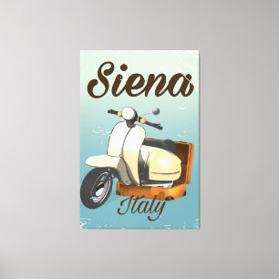 Siena Italy Scooter vacation poster Canvas Print