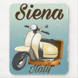 Siena Italy Scooter vacation poster Mouse Mat
