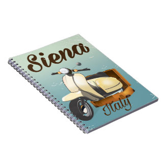 Siena Italy Scooter vacation poster Notebook