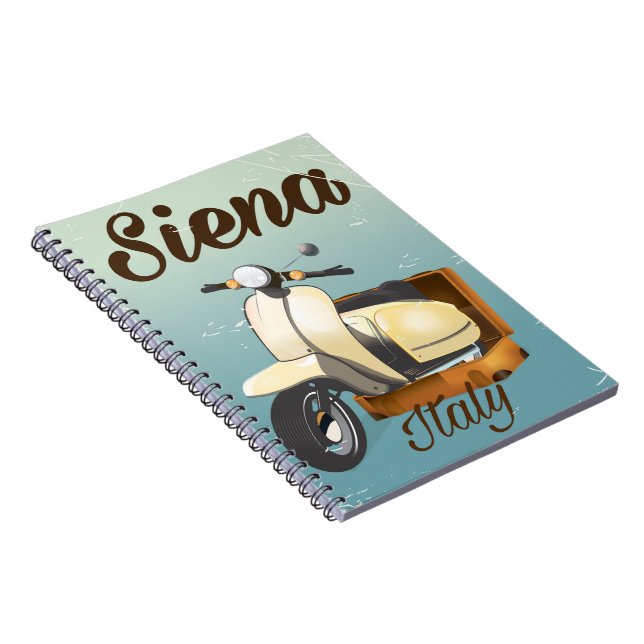Siena Italy Scooter vacation poster Notebook (Right Side)
