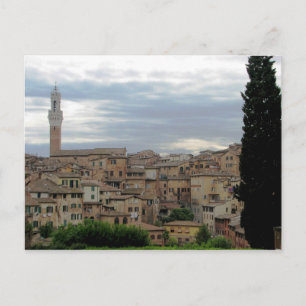 Siena, Italy, tower of City Hall at left Postcard