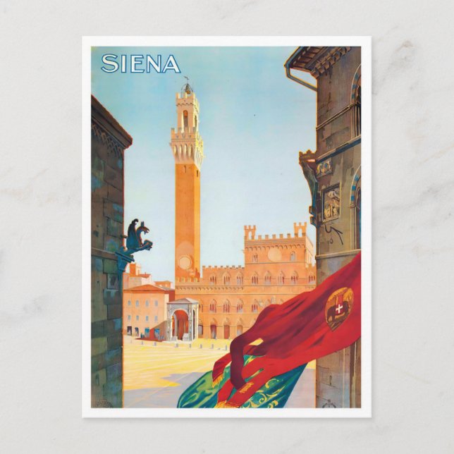 Siena Italy vintage travel Postcard (Front)