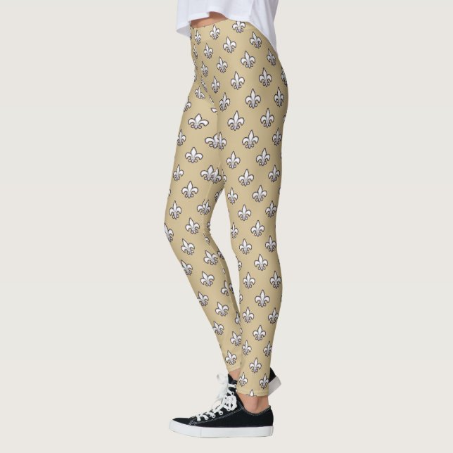 Siena New Orleans Saints Gold Black Womens Leggings (Left)
