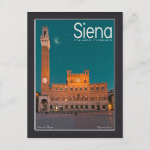 Siena - Palazzo Pubblico Night Postcard