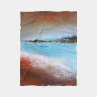 Siena Turquoise Abstract  Small Fleece Blanket