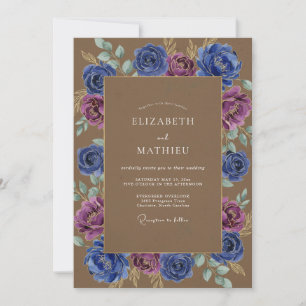 Sienna Amethyst Painted Wedding Invitation