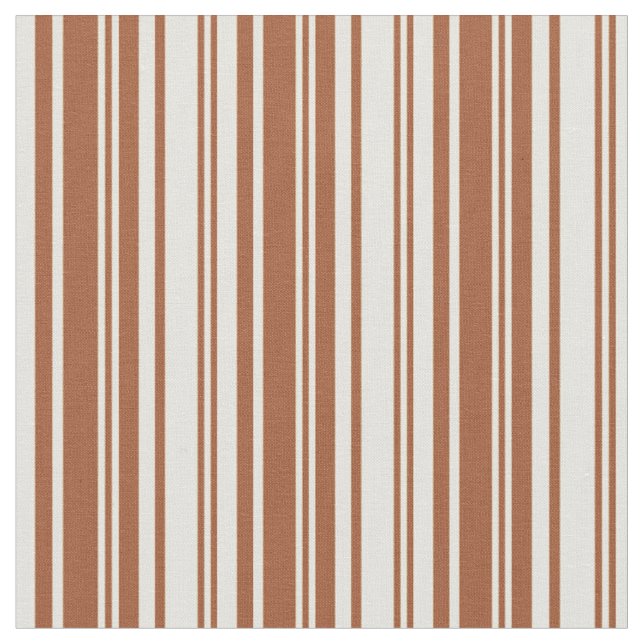 Sienna and Light Yellow Pattern of Stripes Fabric (Close Up)