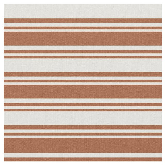 Sienna and Light Yellow Striped/Lined Pattern Fabric (Close Up)