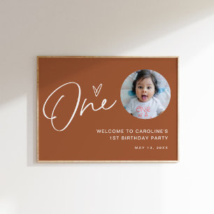 SIENNA Baby 1st Birthday Party Welcome  Poster