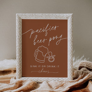 SIENNA Baby Shower Pacifier Beer Pong Poster