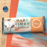 Sienna Beige Asian Crane Wedding Candy Bar Wrapper<br><div class="desc">Sienna Beige, Turquoise wedding multi-purpose label is versatile for candy bars, pastries, and lots of other party favours. Special desserts or take home gifts are beautiful with bride and groom's photo and special wording. Beige and cyan budget paper is a great alternative for branded couple's chocolate bars and other gifts...</div>