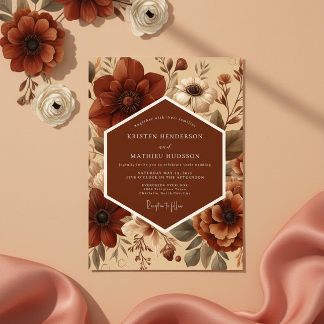 Sienna Bloom Romantic Wedding Invitation (Creator Uploaded)