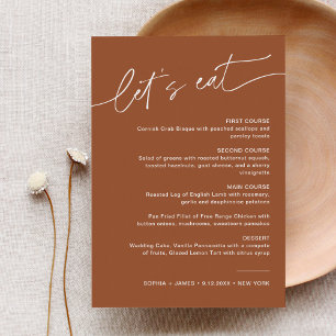 SIENNA Bohemian Wedding Dinner Menu 5x7 Invitation