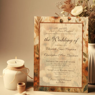 Sienna Boho Chic Wildflowers Formal Wedding Invitation