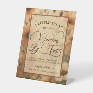 Sienna Boho Floral Dancing Feet Flip Flop Wedding  Pedestal Sign