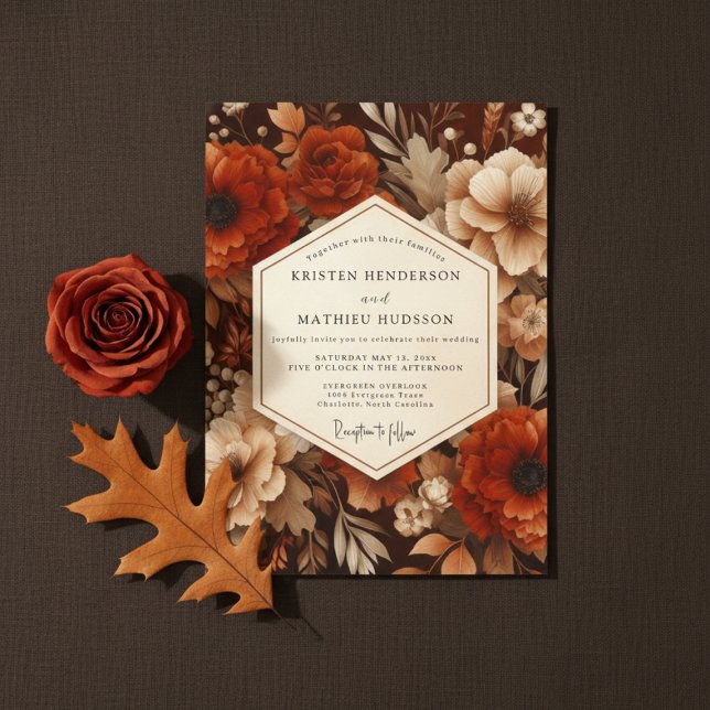 Sienna Botanical Autumn Wedding Invitation (Creator Uploaded)