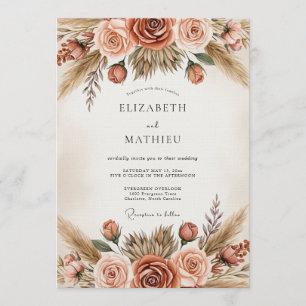 Sienna Botanical Romance Wedding Invitation
