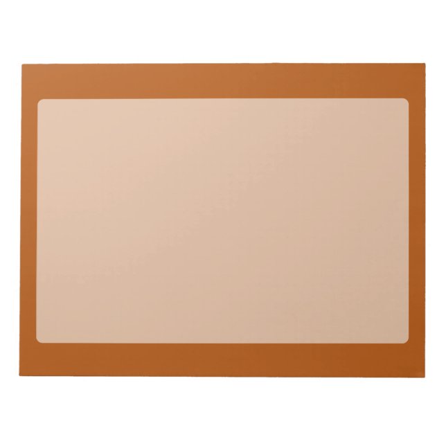 Sienna brown color accent ready to customize notepad (Front)