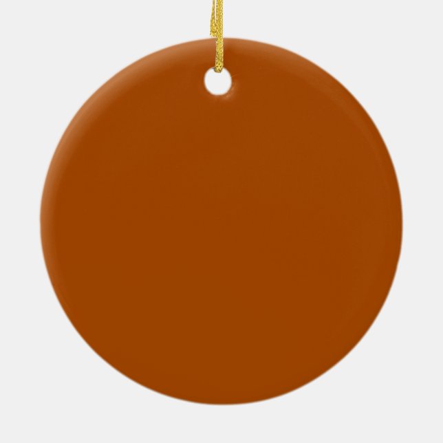 Sienna brown colour decor ready to customise ceramic tree decoration (Back)