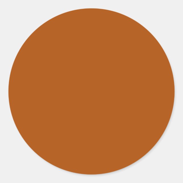 Sienna brown colour decor ready to customise classic round sticker (Front)