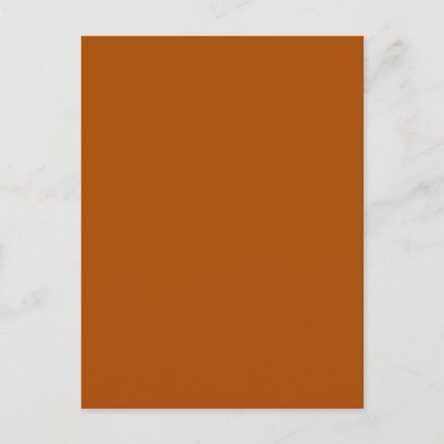 Sienna brown colour decor ready to customise postcard (Front)
