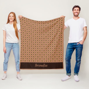 Sienna & Brown Modern Pattern Design Personalise Fleece Blanket