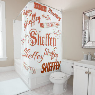 Sienna Brown Sheffey Fonts - 9565 Shower Curtain
