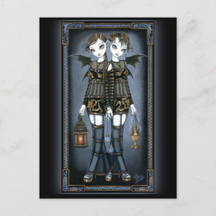 "Sienna & Celeste" Dragon Twin Fairies Postcard