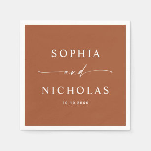 Sienna Fall Wedding Terracotta Desert Cocktail Napkin