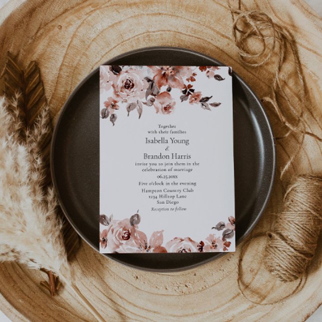 Sienna Floral Wedding Invitation (Creator Uploaded)