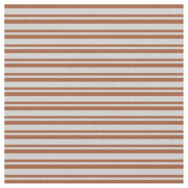 Sienna & Light Grey Coloured Stripes/Lines Pattern Fabric (Close Up)