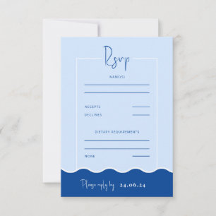 SIENNA Modern Blue Destination RSVP Response Card