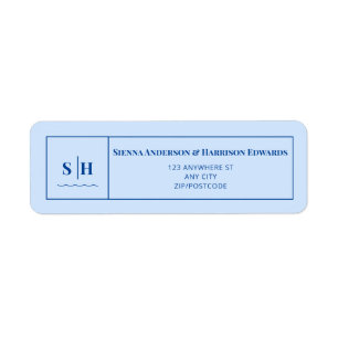 SIENNA Modern Blue Wave RSVP Return Address Label