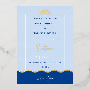 SIENNA Modern Destination Gold Foil Invitation