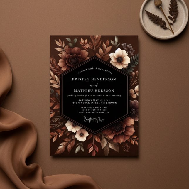 Sienna Moody Bloom Wedding Invitation (Creator Uploaded)