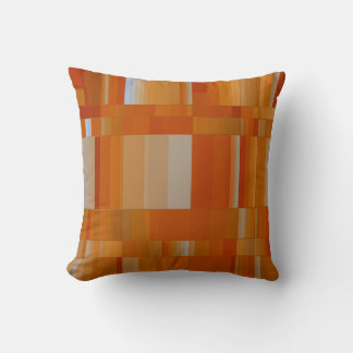 sienna orange-brown & grey squares pattern cushion