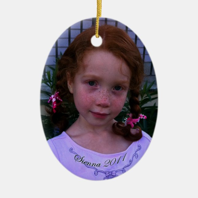Sienna Oval Ceramic Tree Decoration (Front)