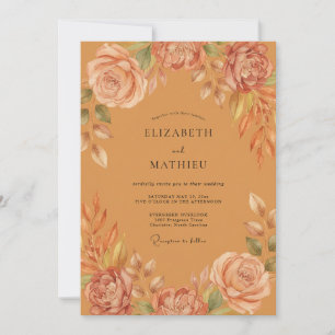 Sienna Ranunculus Eucalyptus Wedding Invitation