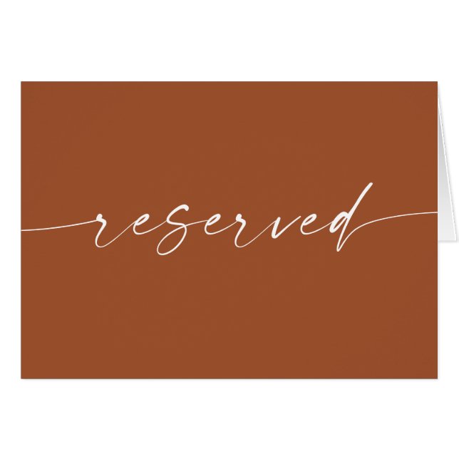 Sienna Reserved Sign | Earthy Rustic Fall Wedding (Front Horizontal)
