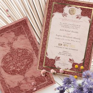 Sienna Ruby Red Lace Traditional Muslim Wedding