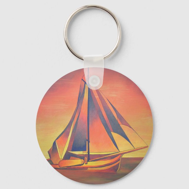 Sienna Sails at Sunset Key Ring (Front)