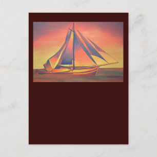 Sienna Sails at Sunset Postcard