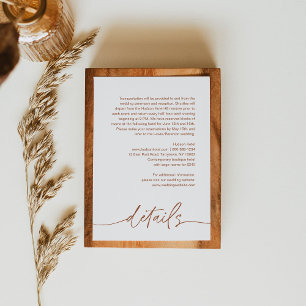 SIENNA Terracotta Wedding Details Enclosure Card