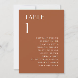 Sienna Wedding Seating Chart Fall Terracotta Invitation