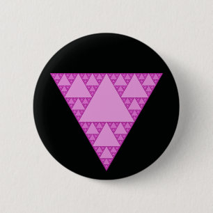 Sierpinski Triangle as a Pink Triangle LGBTQ+ 6 Cm Round Badge