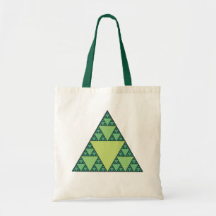 Sierpinski Triangle in shades of Green Tote Bag