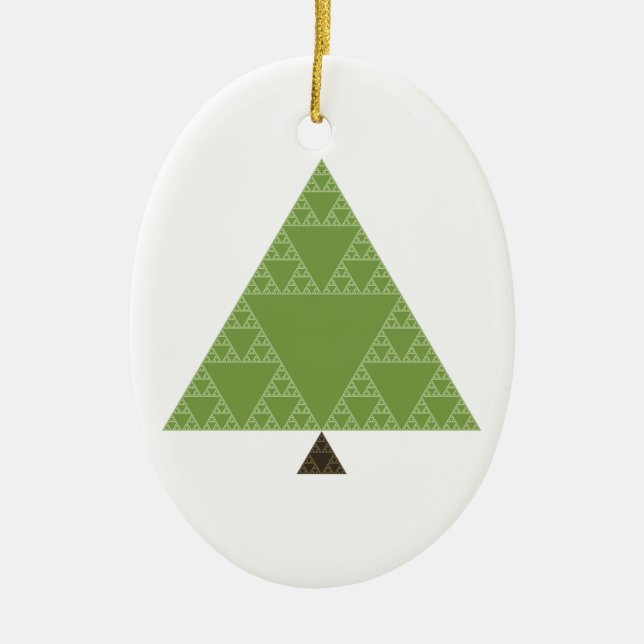 Sierpinski Triangle Tree Ceramic Tree Decoration (Front)