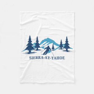 Sierra-at-tahoe California Ski Resort Skiing Skier Fleece Blanket