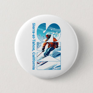 Sierra-at-tahoe Cool Skiing Vacation Ski Outdoor S 6 Cm Round Badge